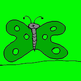Schraube, Schmetterling, Grün
