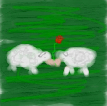 Schafwolle, Blume, verliebt